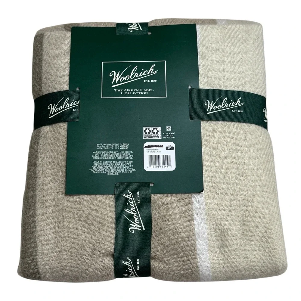 NEW Woolrich Luxe‎ Soft Cozy Blanket Shawl Wrap Cape Beige/Tan Holiday Gift OS